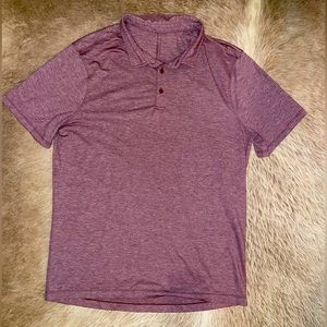 Lululemon Heathered maroon golf Polo Shirt Men's L